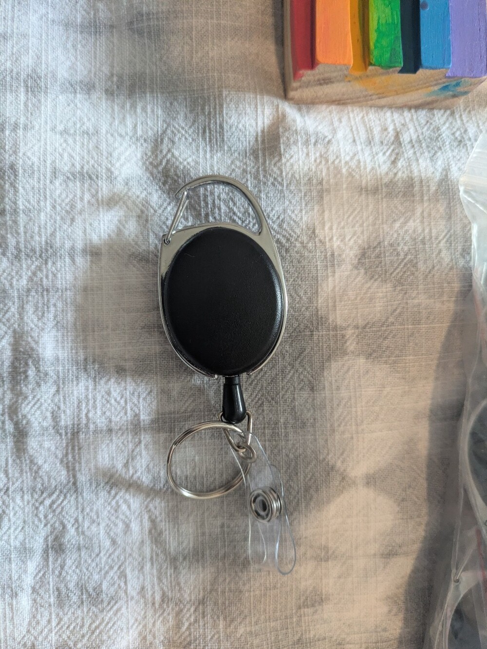 Retractable Badge Reel Keychain - Black (Multiple)
